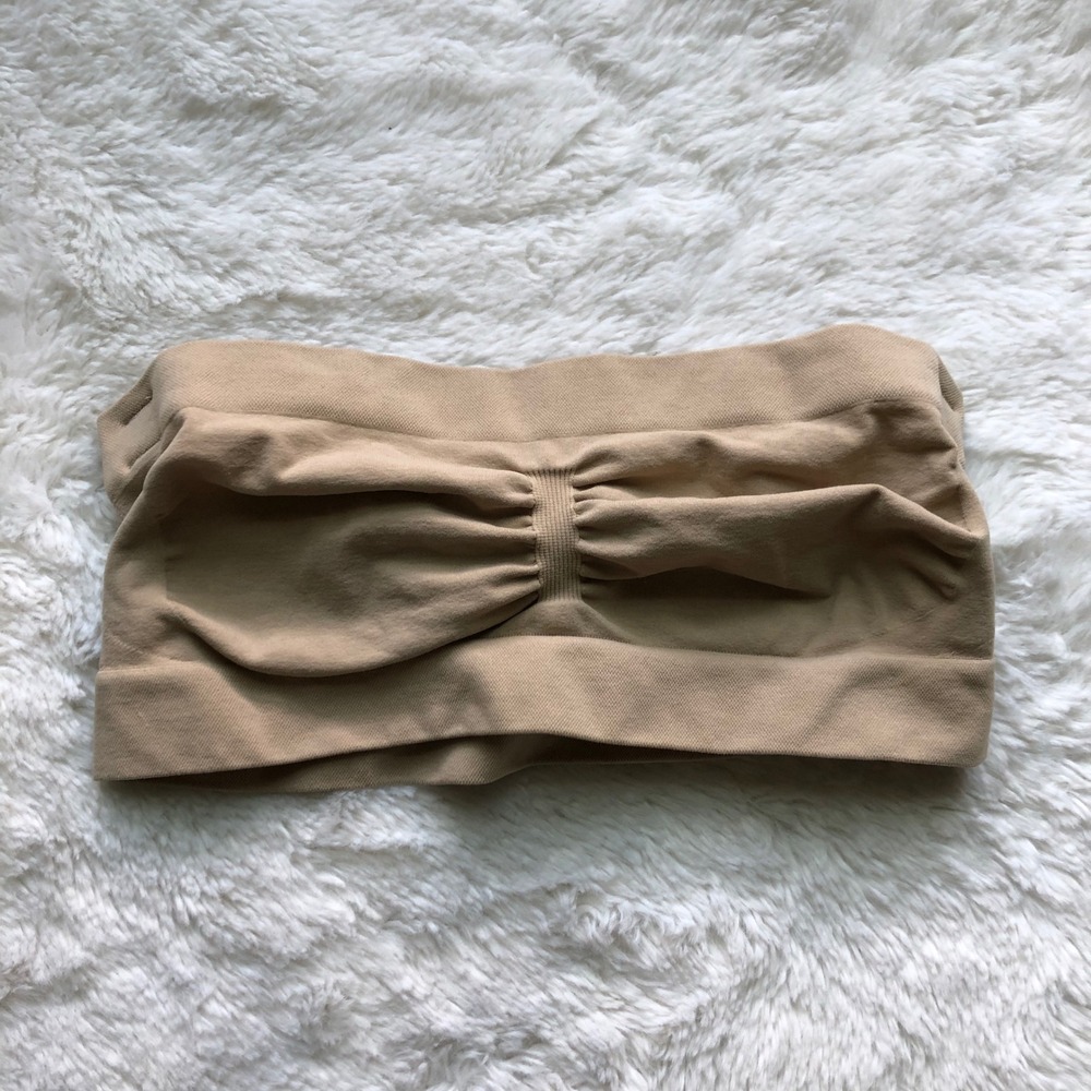 SKIMS Fits Everybody Bandeau Bra Ochre Tan Strapless Seamless Size Small NWOT - Picture 2 of 8